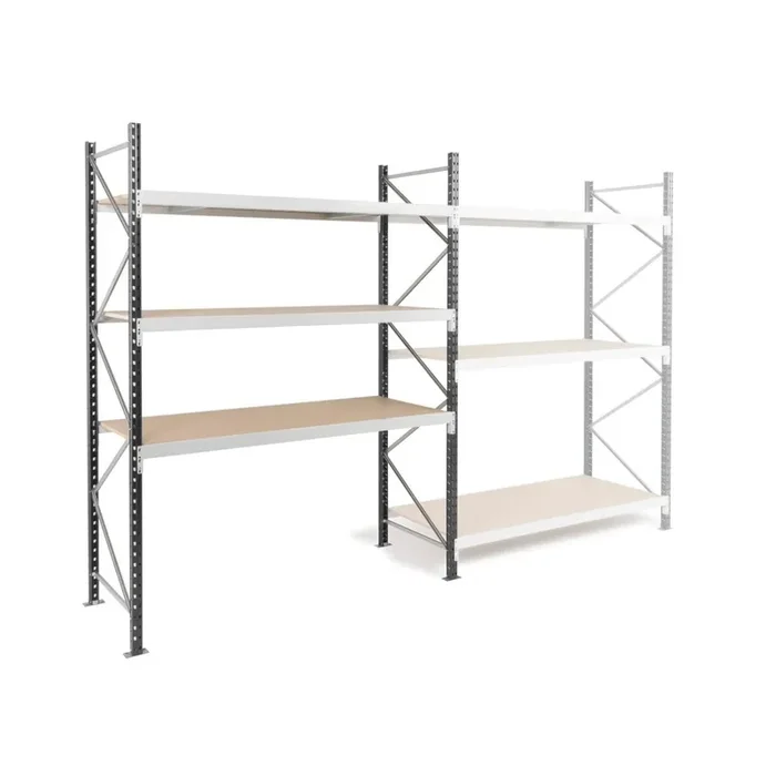 Estantería ancha ManOrga, con tableros de aglomerado, módulo adicional, carga por estante 710 kg, 2.000 x 2.250 x 600 mm (alto x ancho x fondo)