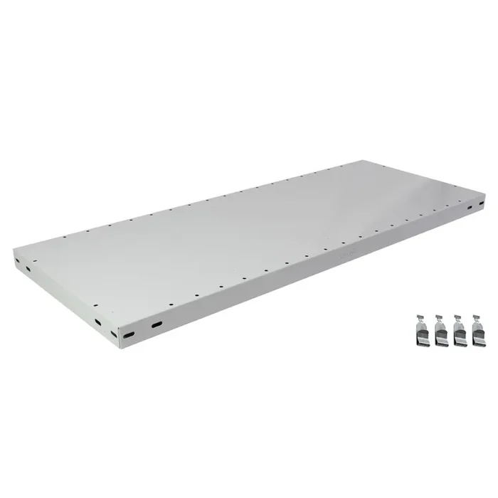 Estantería de cargas pequeñas SCHULTE gris claro con 5 estantes de chapa de acero, carga por estante 330 kg, HxAxF 2.000 x 1.060 x 436 mm