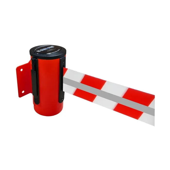Estuche de cinta GLW 25-D REFLECTO, de RS-GUIDESYSTEMS®, longitud 4 m, anchura 50 mm, carcasa roja, cinta roja/blanca