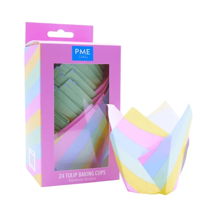 Estuches para cupcakes de tulipanes multicolores