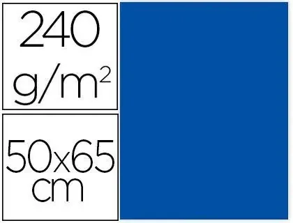 Garantía De Devolución De Dinero Cartulina Liderpapel 50X65 cm 240G/M2 Azul Paquete de 25 Unidades