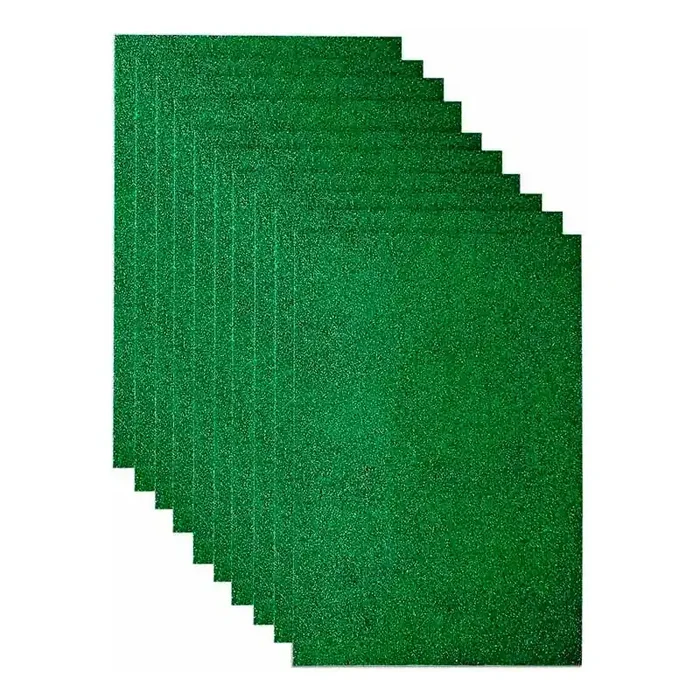 Garantía Incluida Goma Eva Purpurina Verde 60×40