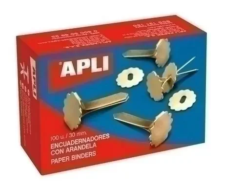 Hecho A Mano Encuadernador Apli Latonado NÂº6 (30 Mm) con Arandela Caja de 100