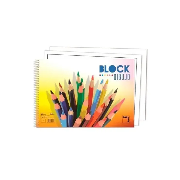 Hecho A Mano Pacsa Bloc Dibujo Espiral 20 Hojas 135 Gr. Sin Recuadro 230X330 Mm -10u-