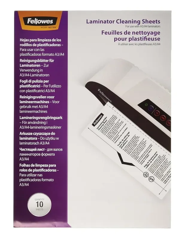 HOJAS LIMPIEZA PLASTIFICADORA A4 FELLOWES 10 Uds. Últimas Unidades