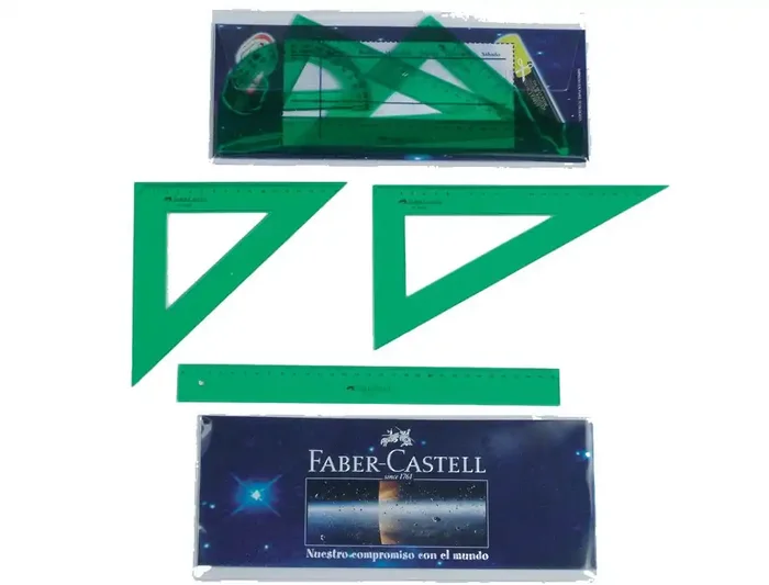Juego de reglas escolar verde Faber Castell Original