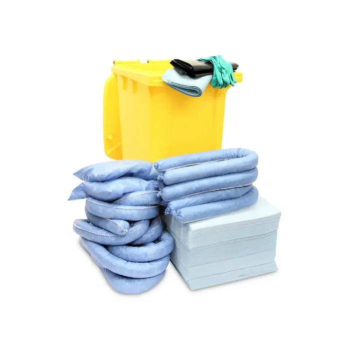 Kit de emergencia aceite, barril de rollo, capacidad 200 litros, azul