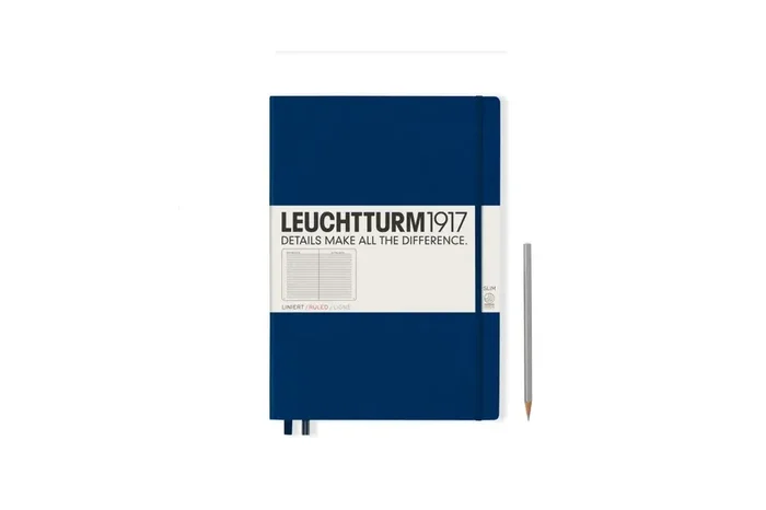 LEUCHTTURM1917 Notebook (A4+) Master Slim Hardcover Ruled Navy Blue