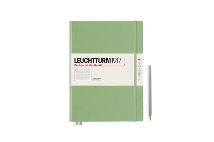 LEUCHTTURM1917 Notebook (A4+) Master Slim Hardcover Ruled Sage Green