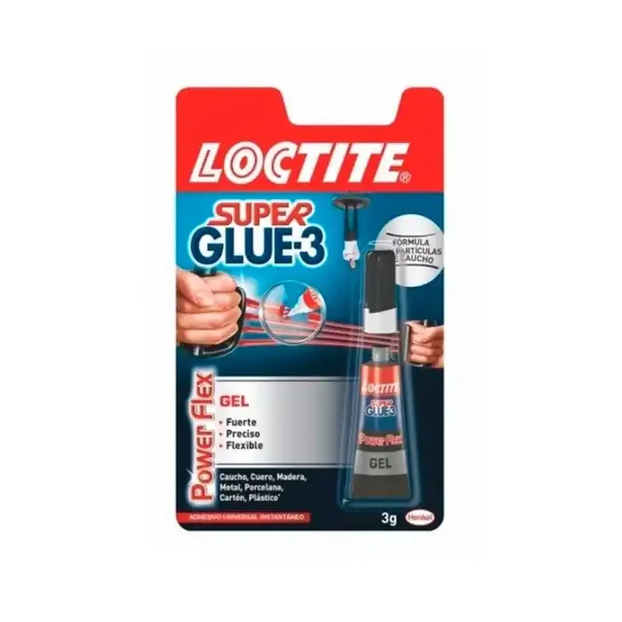 Loctite Super Glue-3 Power Gel 3g, adhesivo flexible y resistente, ideal para aplicaciones verticales o materiales sometidos a t Envío Internacional