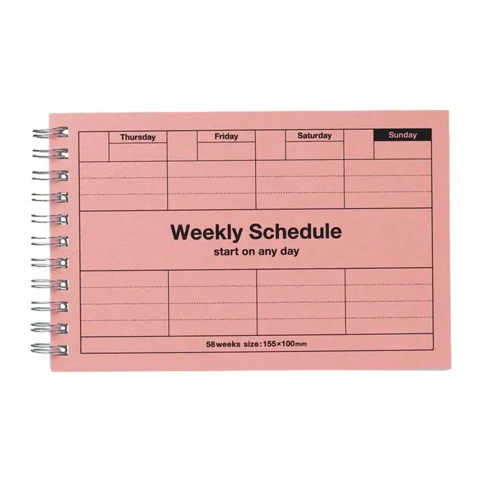 Mark’s – Weekly Schedule Pink – Planificador Semanal sin fecha A6 (15 x 10 cm)