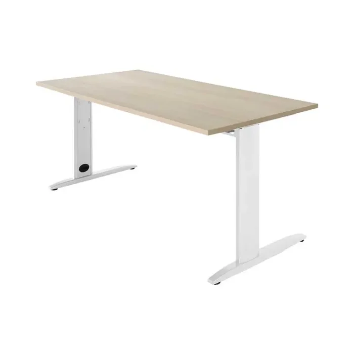 MESA OPERATIVA CARVING 180x80cm ESTRUCTURA METÁLICA BLANCA – Acacia Edición Limitada