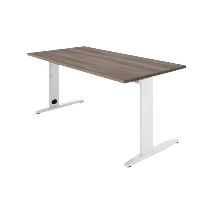 MESA OPERATIVA CARVING 180x80cm ESTRUCTURA METÁLICA BLANCA – Nebraska Promoción