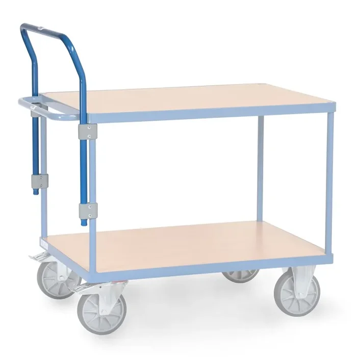 mesa pesada fetra® y carro de montaje, 4 niveles de 600 x 1.000 mm