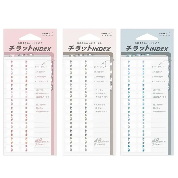 Midori – Index Label Chiratto Numbers – Marcadores adhesivos para índices (1,9 x 2 cm)