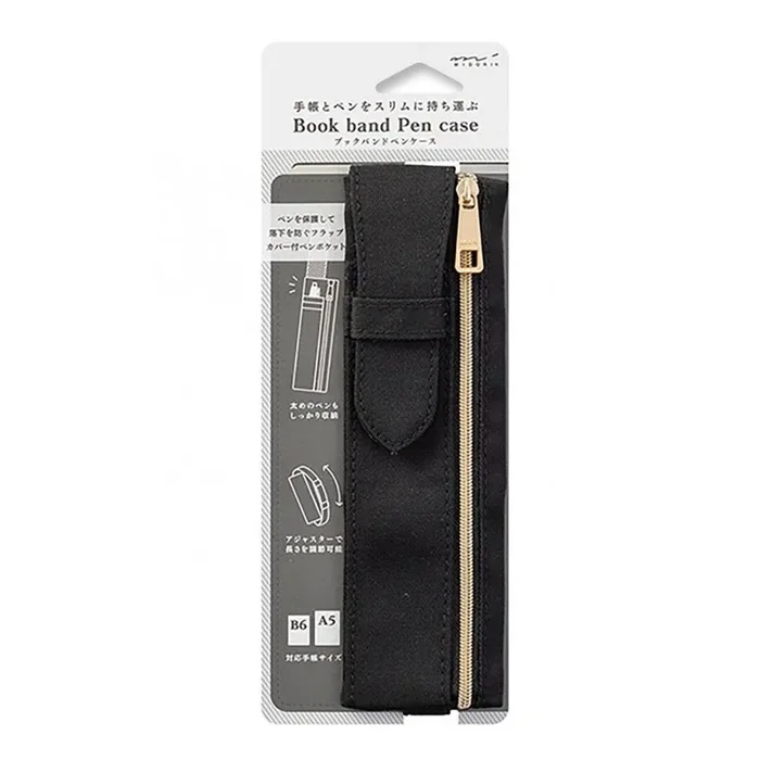 Midori – Book Band Pen Case Black – Estuche con correa negra ajustable A5, A4, B6 y B5