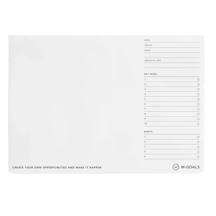MiGoals – Creative Desk Pad – Bloc Creativo A4 (21 x 29,7 cm)