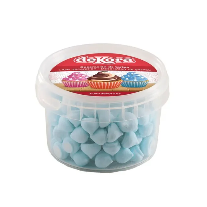 Mini merengues de azúcar azul