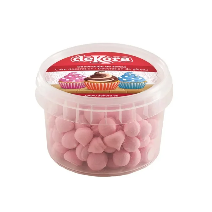 Mini merengues de azúcar rosa
