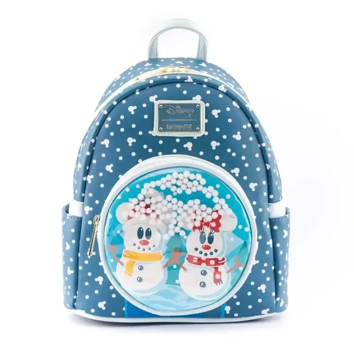 Mochila Loungefly Disney Minnie Y Mickey Muecos De Nieve Barato