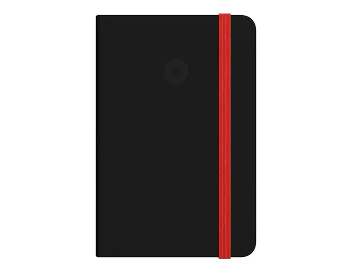 Oferta De Temporada Cuaderno con gomilla antartik notes tapa blanda a6 rayas negro y rojo 100 hojas 80 gr fsc