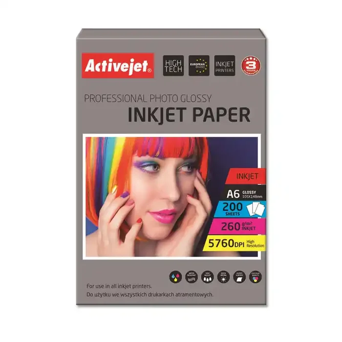 Oferta Flash Papel Fotográfico Activejet ap6-260Gr200 (a6 – 200 Uds.)