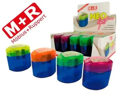 Oferta Sacapuntas Mor Neo Light 2 Usos con Deposito -Colores Surtidos