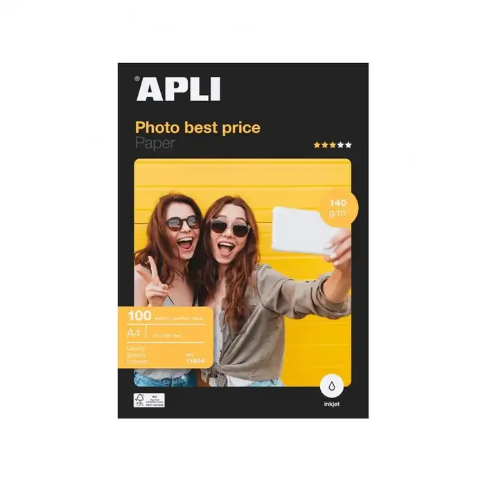 Papel Glossy Apli 140 grs 100 Hojas Original