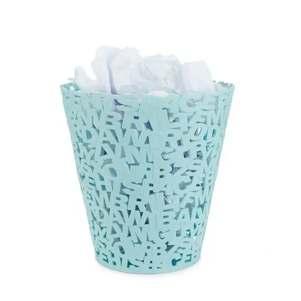 Papelera Plastico Balvi Letters Turquesa Barato