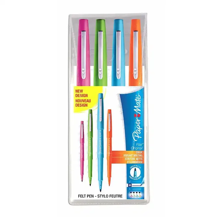 Papermate Flair Original Rotulador Medio Azul, Verde, Naranja, Rosa Disponible Ahora