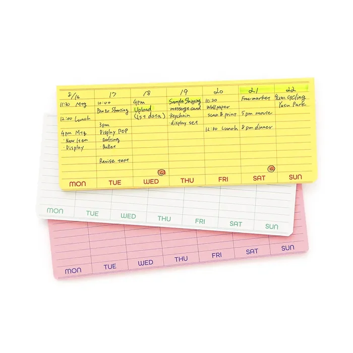 Penco – Sticky Weekly memo pad – Notas Adhesivas semanales (18 x 7,4 cm)