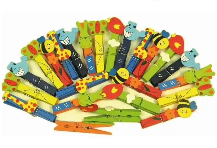 Pinzas ropa decoradas 6 und. Marca Reconocida