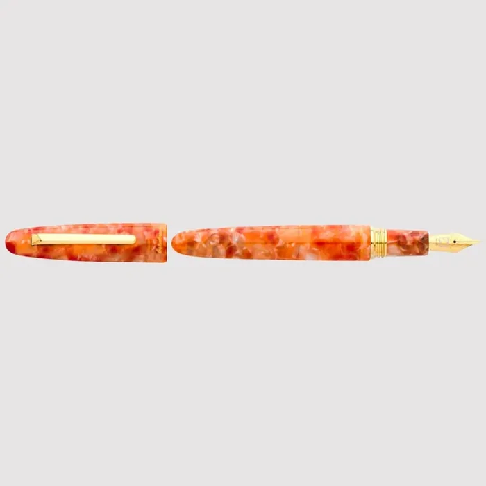 Pluma estilográfica – Estie Oversize Bosque Petrificado – Plumín personalizado Techo – Adornos dorados