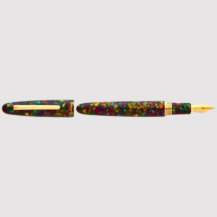 Pluma estilográfica – Estie Oversize Jardines Botánicos – Plumín personalizado Gena Journaler – Adornos dorados