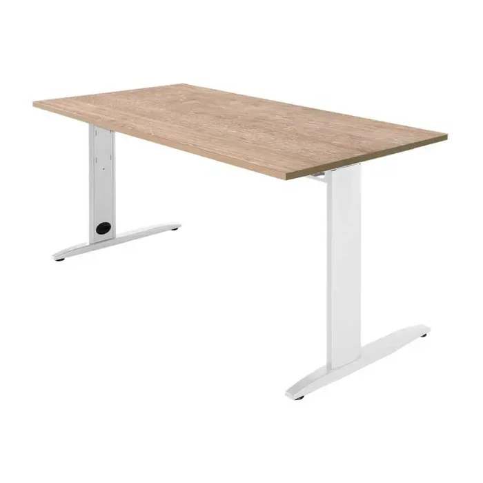 Popular MESA OPERATIVA CARVING 140x80cm ESTRUCTURA METÁLICA BLANCA – Olmo