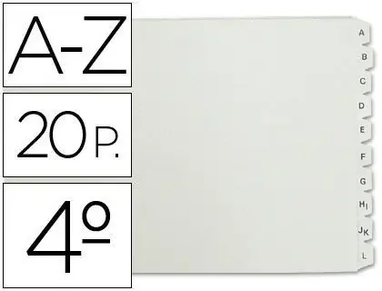 Precio Bajo Separador Alfabetico Multifin Plastico 3003 tamaño cuartilla (apaisado)
