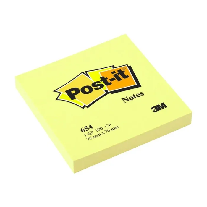 Precio Económico Notas Adhesivas 3M Post-it 654 76 x 76 mm. Amarillo
