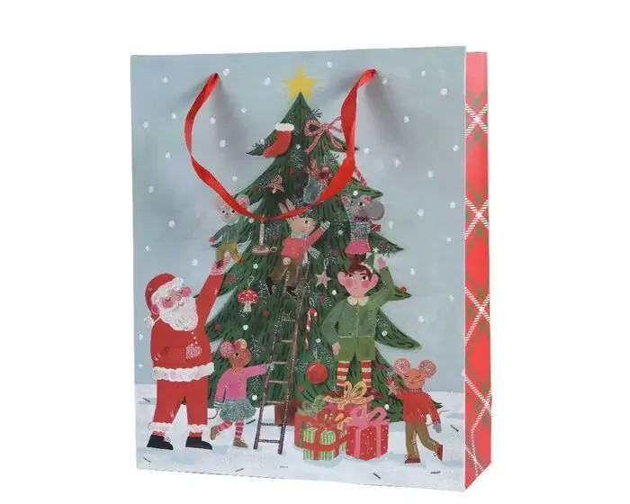 Precio Rebajado Bolsa Regalo Navidad 32 + 10 X 26 cm