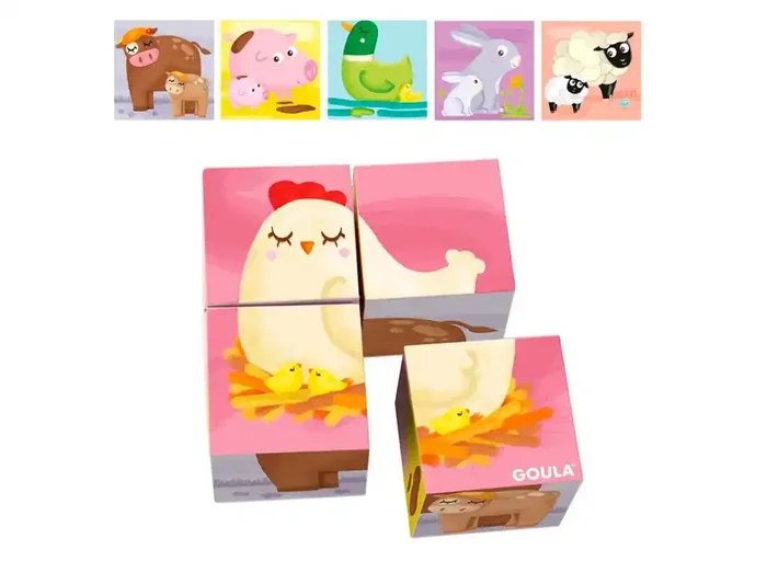 Puzle goula cubos de carton 6 escenas diferentes 4 piezas Bestseller