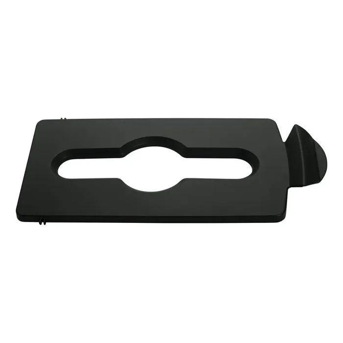 Rubbermaid® Slim Jim Recycling Station Starter Set, con contenedor de reciclaje de 87 litros, tapa abierta, conector a presión