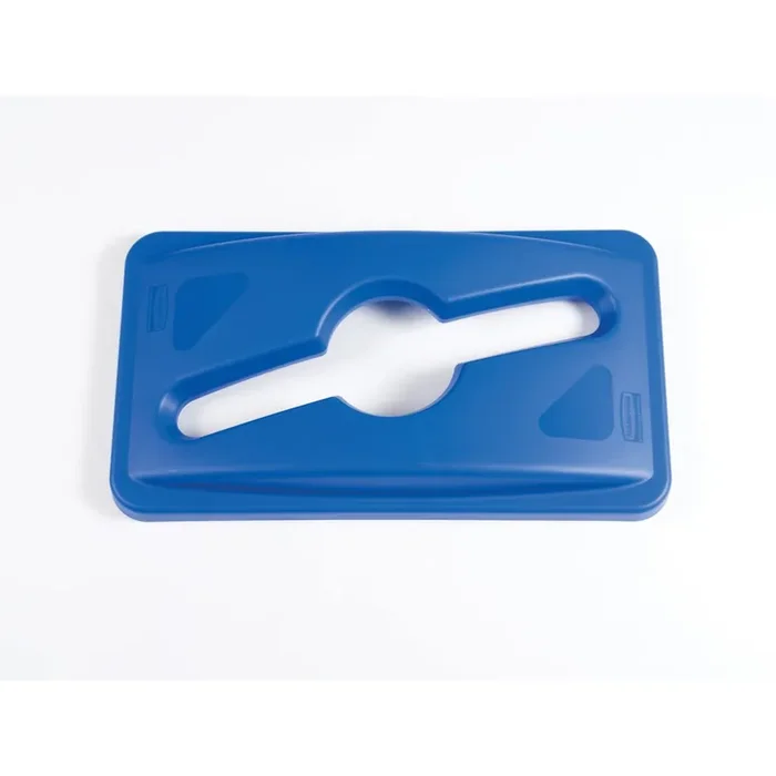 Rubbermaid Slim Jim® – Tapa de papelera para cubo de basura de reciclaje mixtos, color azul