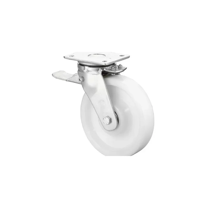 Rueda para cargas pesadas, de plástico, rueda directriz con bloqueo de la rueda o total, rodamiento de bolas, pletina, Ø x ancho 100 x 37 mm, CC 400 kg