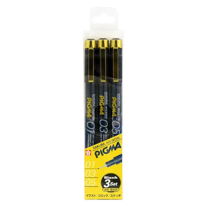 Sakura – Set 3 Rotuladores PIGMA MICRON – Negro