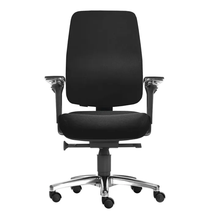SITWELL STEIFENSAND silla de oficina con protección para la columna Spirit, soporte lumbar con ajuste de profundidad, Apoyabrazos 5D, poliéster, negro