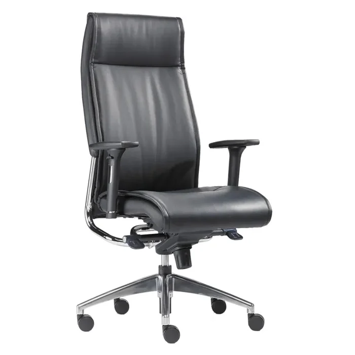 SITWELL STEIFENSAND silla operativa de diseño resistente Big Boss, asiento de cuero con elementos cromados