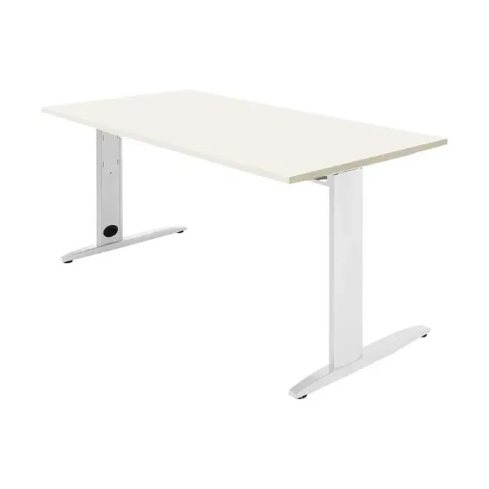 Solo Hoy MESA OPERATIVA CARVING 180x80cm ESTRUCTURA METÁLICA BLANCA – Blanco