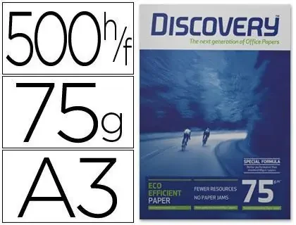 Solo Hoy Papel Fotocopiadora Discovery Din A3 75 Grs. Papel Multiuso Ink-Jet y Laser-Paquete de 500 Hojas