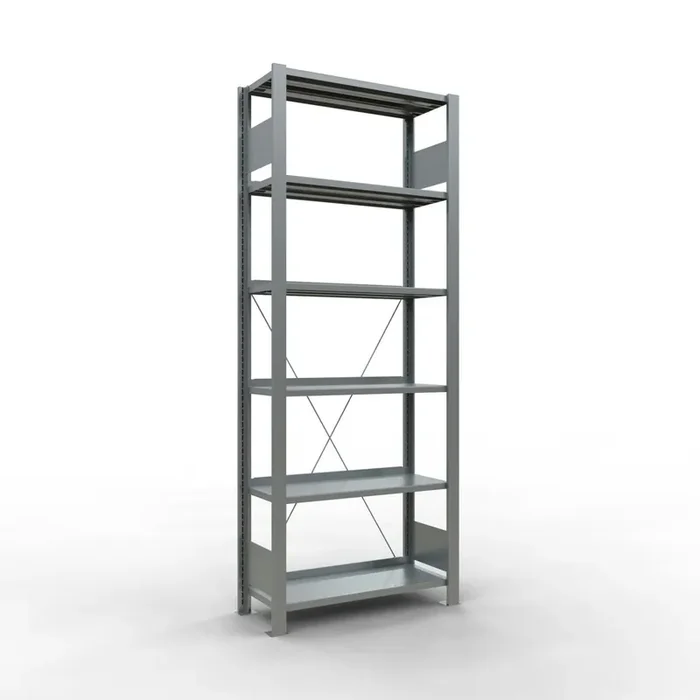 Soporte de pared para estanterías SCHULTE con sistema de encajado sistema de ensamblajes, versión vertical