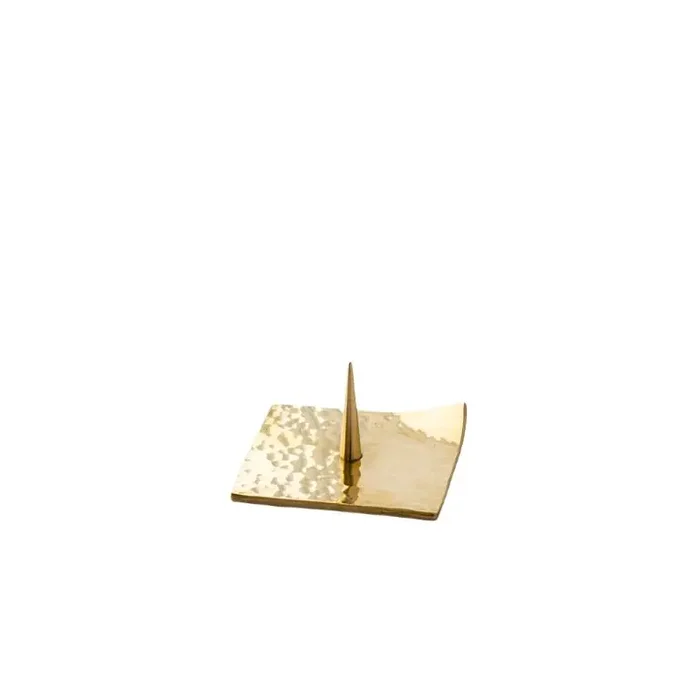 Soporte para vela – Placa martillada Tsuchi Ita – Cuadrado – Latón