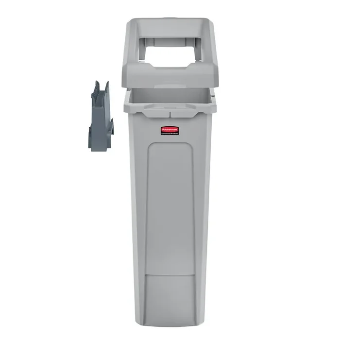 Tapa para estación de reciclaje Rubbermaid® Slim Jim, apertura para residuos mezclados, negra